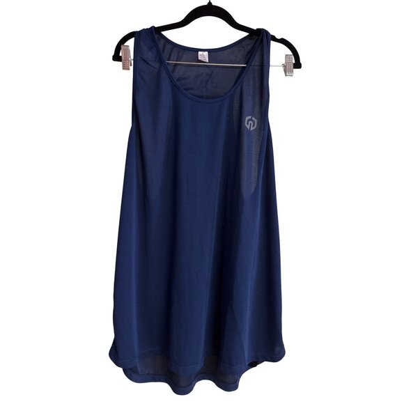 Neleus Mens 3XL Blue Mesh Sleeveless Quick-Dry Gym Tank Top With Logo Design - Picture 2 of 5